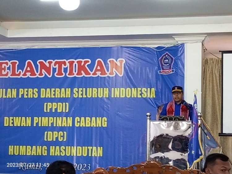 Pelantikan PPDI DPC Humbahas, Ketua Umum Tekankan Kepada Pemkab Untuk Memperhatikan Kesejahteraan Insan Pers di Humbahas