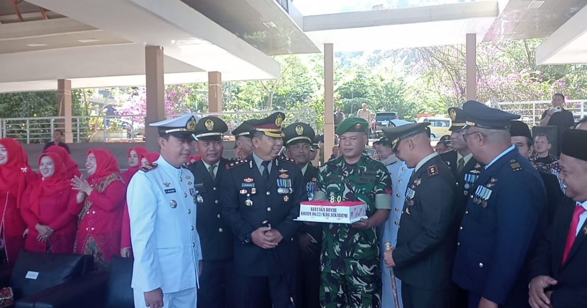 HUT Bhayangkara ke-80 Polres Sukabumi meriah! Forkopimda hadir lengkap di Lap. Cangehgar.